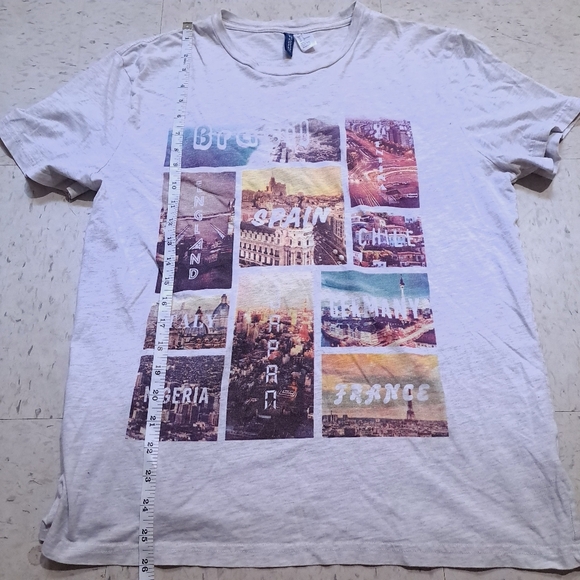 H&M | Grey colorful country graphic t shirt - Picture 6 of 7